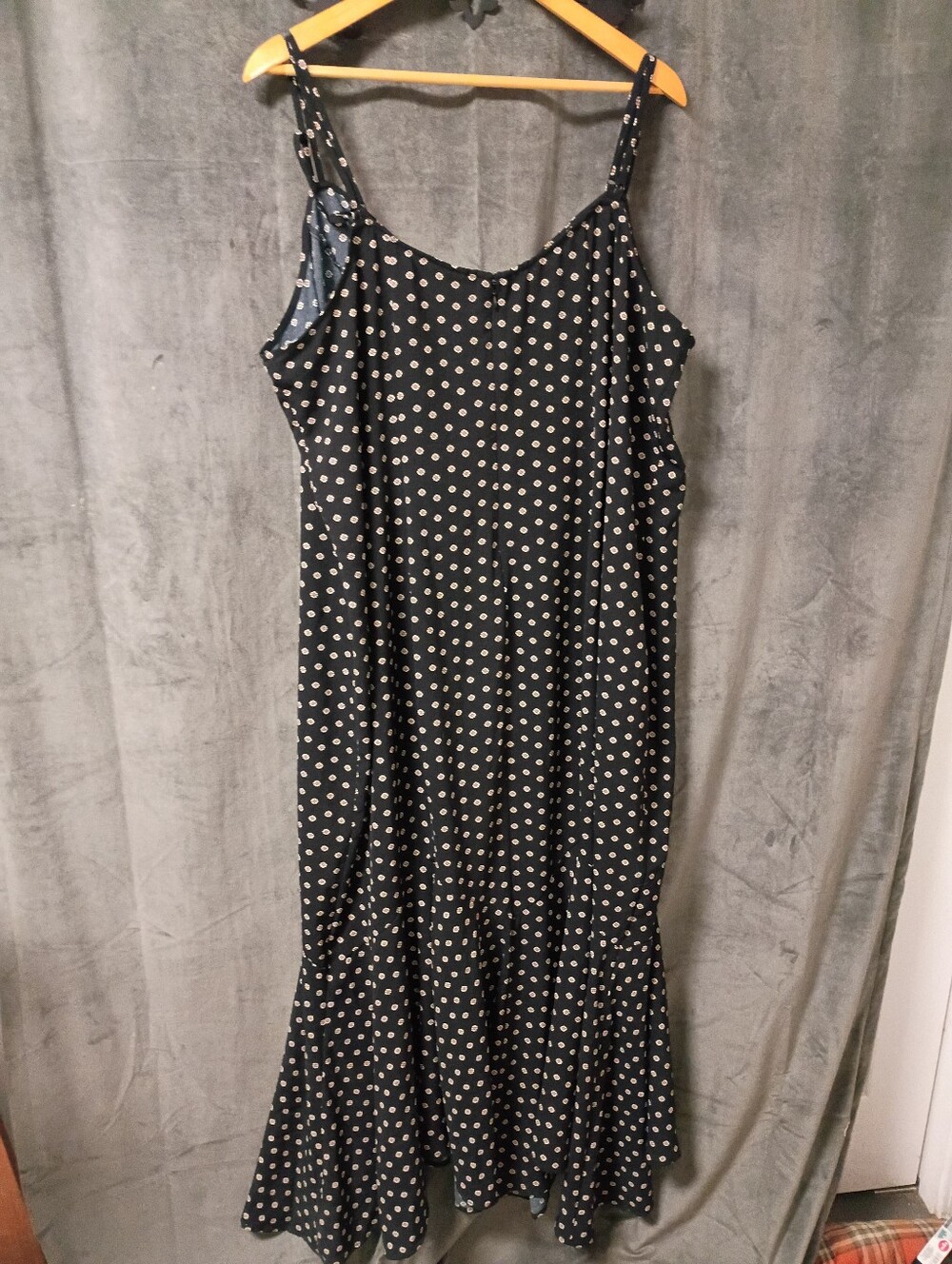 Ava & Viv Black Floral Dot Pattern Maxi Sun Dress Size 3X NWT P2P 25 In - Picture 6 of 7